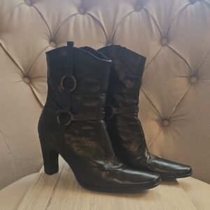 Elegant Black Leather Ankle Boots